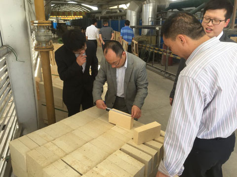 Japanese Customers Inspecting Refractory Bricks